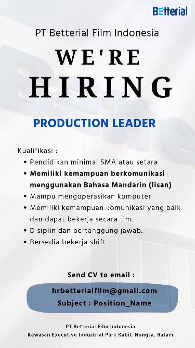 PT Betterial Film Indonesia