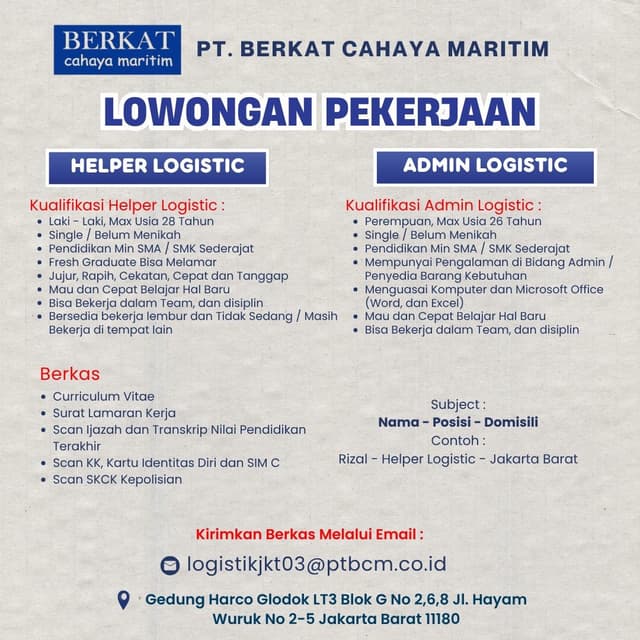 PT. BERKAT CAHAYA MARITIM