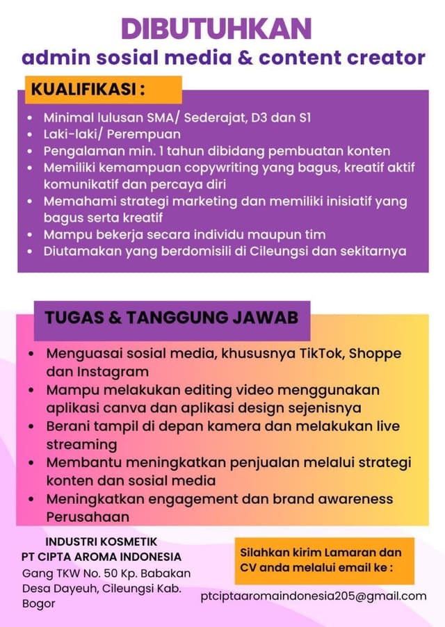 PT CIPTA AROMA INDONESIA