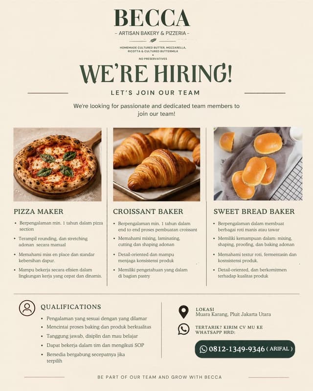 BECCA - ARTISAN BAKERY & PIZZERIA -