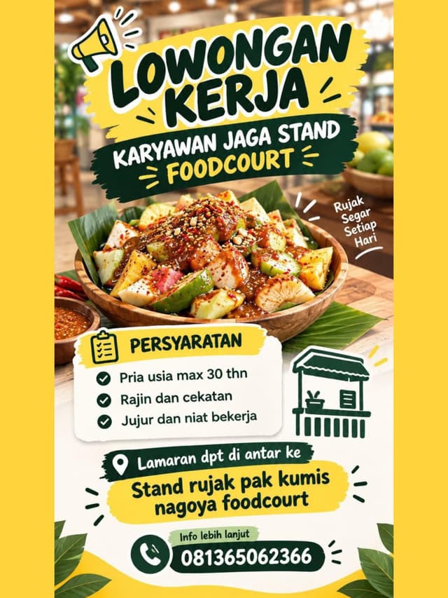 Stand rujak pak kumis nagoya foodcourt