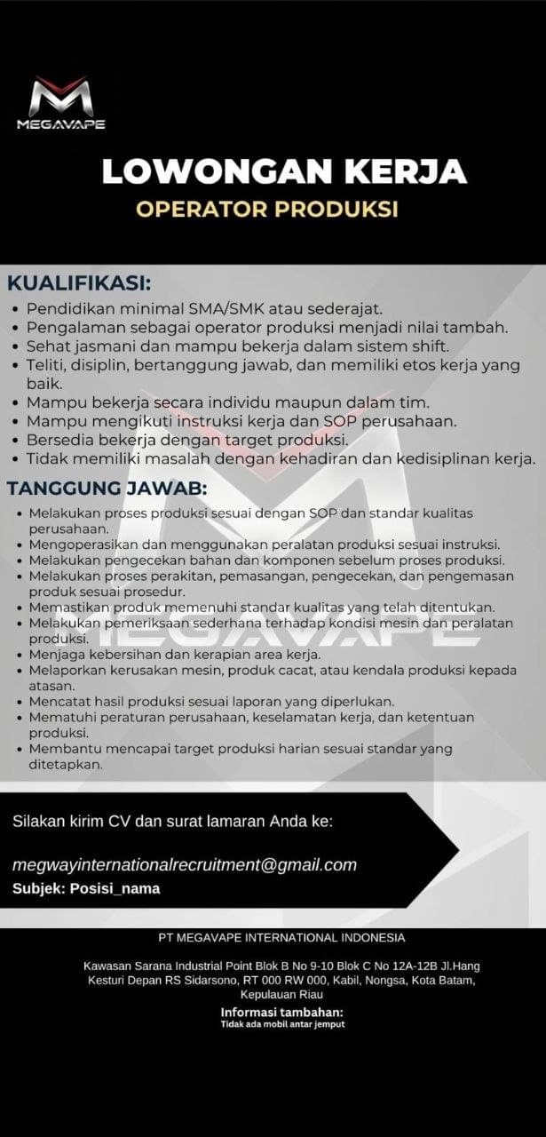 PT MEGAVAPE INTERNATIONAL INDONESIA