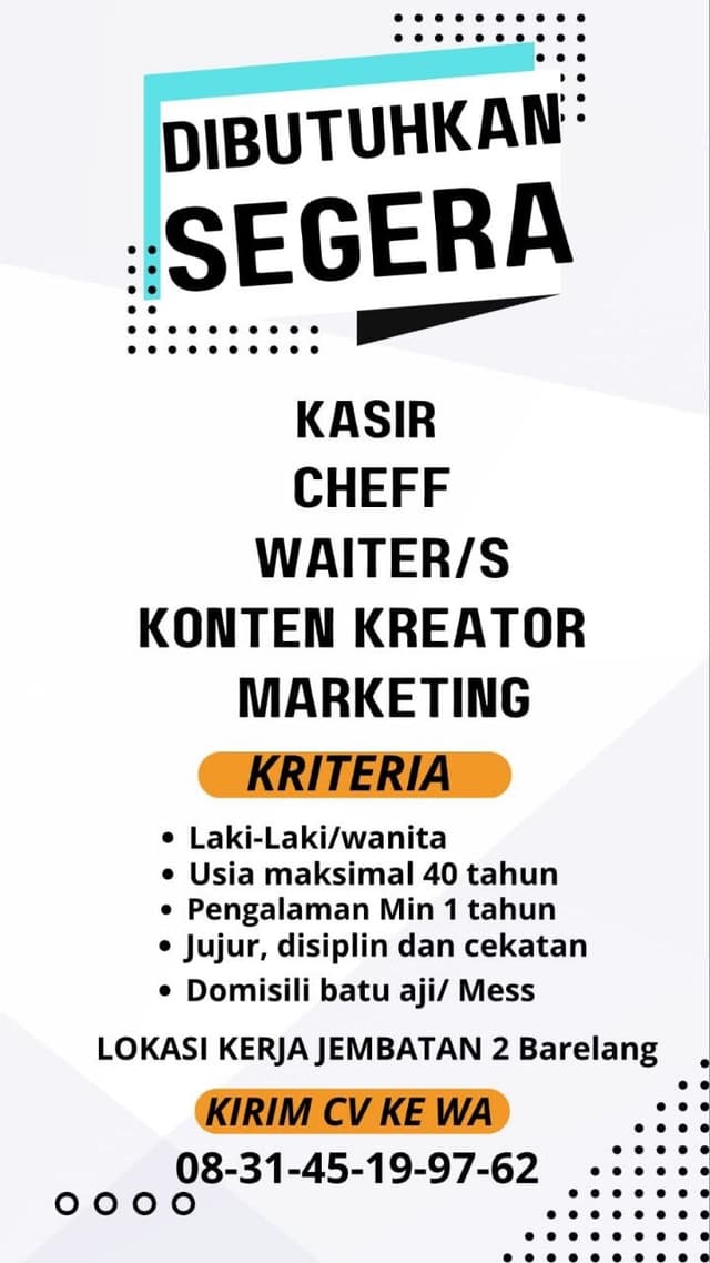 Poster Lowongan