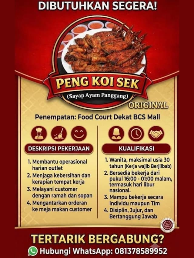 PENG KOI SEK (Sayap Ayam Panggang)