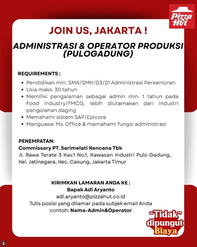 Commissary PT. Sarimelati Kencana Tbk