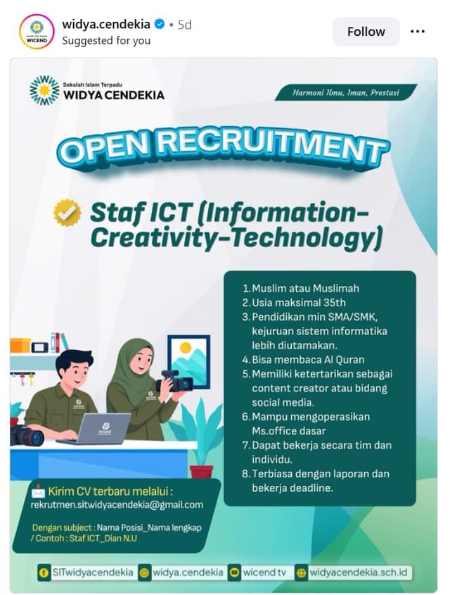 Sekolah Islam Terpadu WIDYA CENDEKIA