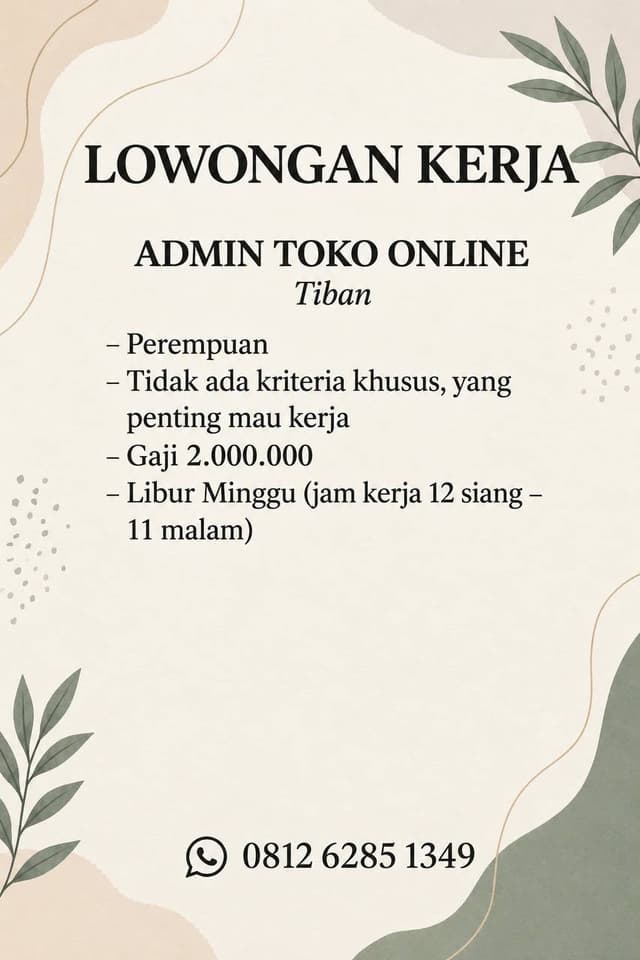 Poster Lowongan