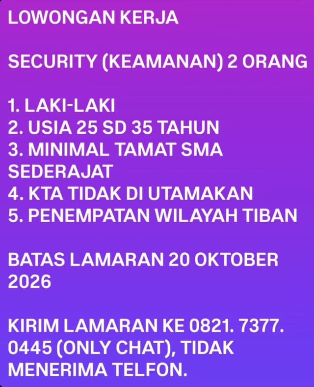 Poster Lowongan
